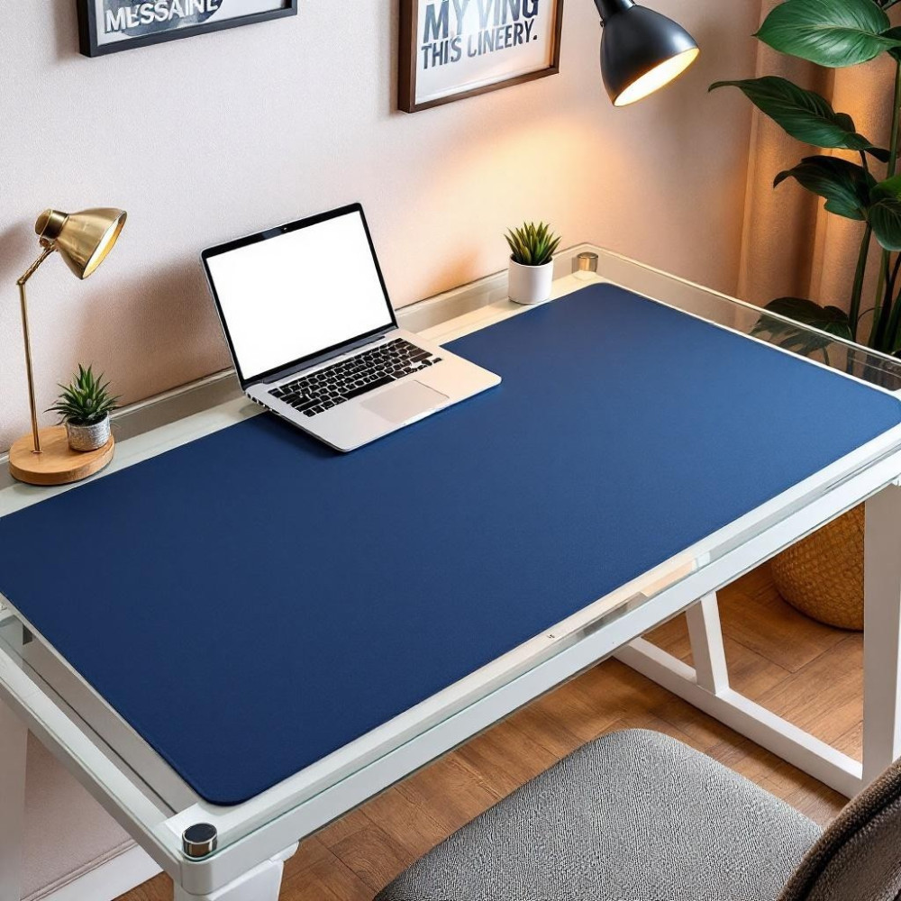 Mouse Pad Büyük Ölçü - Desk Mat Geniş Ebad - Masa Matı – 60 cm × 140 cm – Navy Mavi Siyah XL Mouse Pad – PU Deri - Gamer Kaymaz Taban - Ofis Masa A... Mouse Pad Fiyatı
