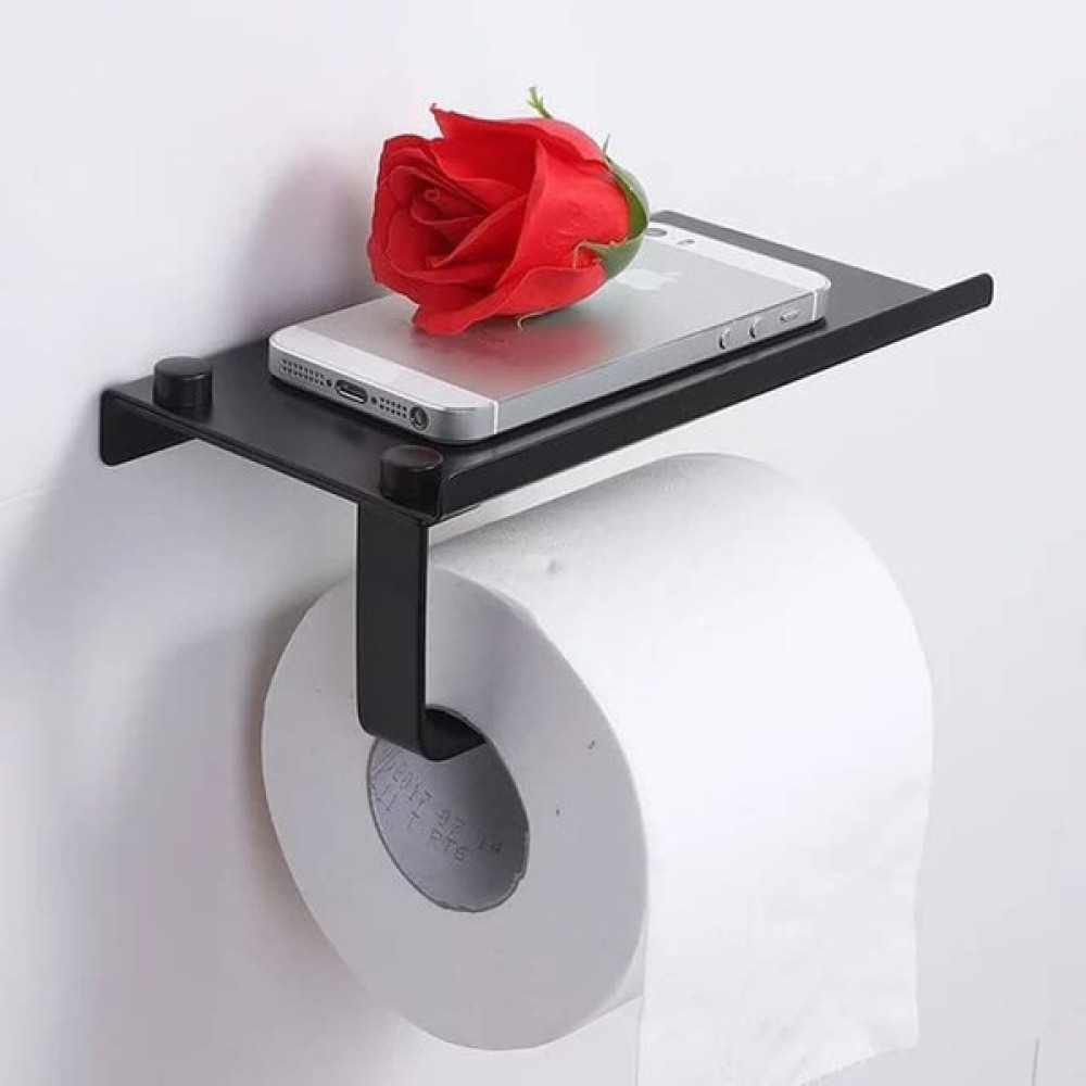 Mova Dizayn Raflı Rulo Kağıt Havluluk Peçetelik Banyo Mutfak Tuvalet Kağıdı Tutacağı Metal - Siyah Tuvalet Kağıtlığı Fiyatı