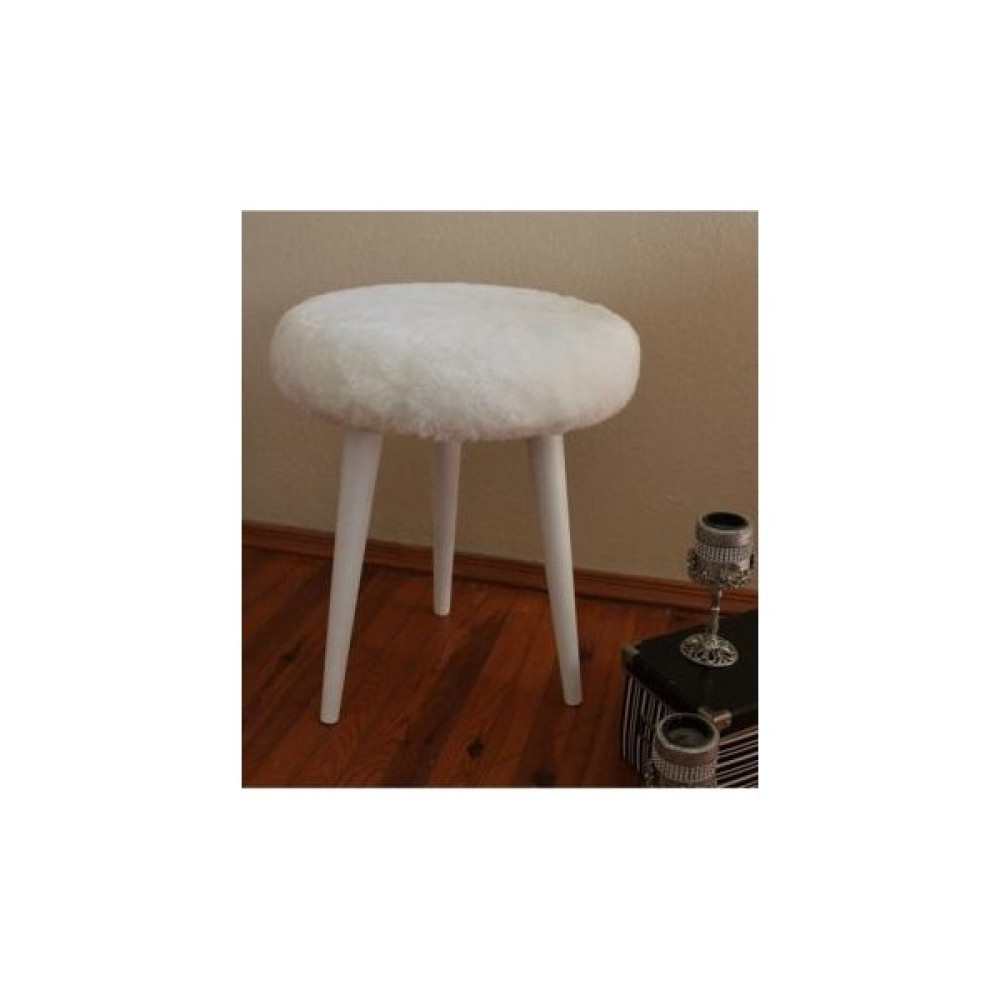 Movia Home Gürgen Ahşap Retro Ayak Dekoratif Beyaz Pelüş Puf Tabure Bench Koltuk Sandalye - Renkli Puf Fiyatı
