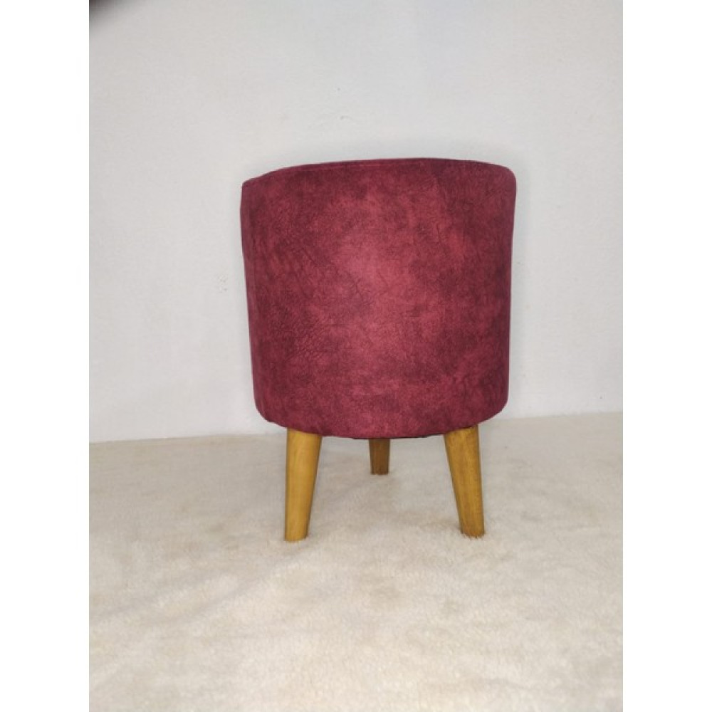 Movia Home Gürgen Retro Ahşap Ayaklı Dekoratif Kırmızı Silindir Puf Bench Koltuk Sandalye Makyaj Koltuğu Puf Puf Fiyatı