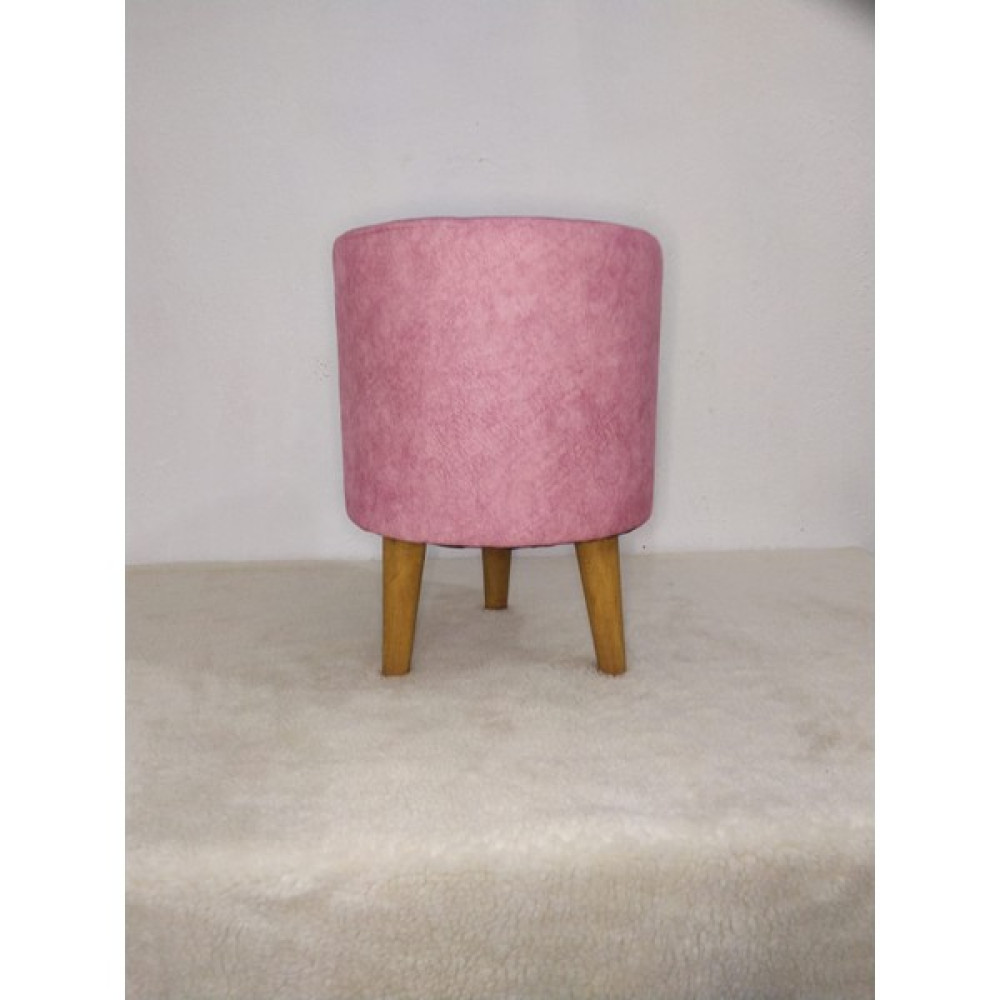 Movia Home Gürgen Retro Ahşap Ayaklı Dekoratif Pembe Silindir Puf Bench Koltuk Sandalye Makyaj Koltuğu Puf Puf Fiyatı