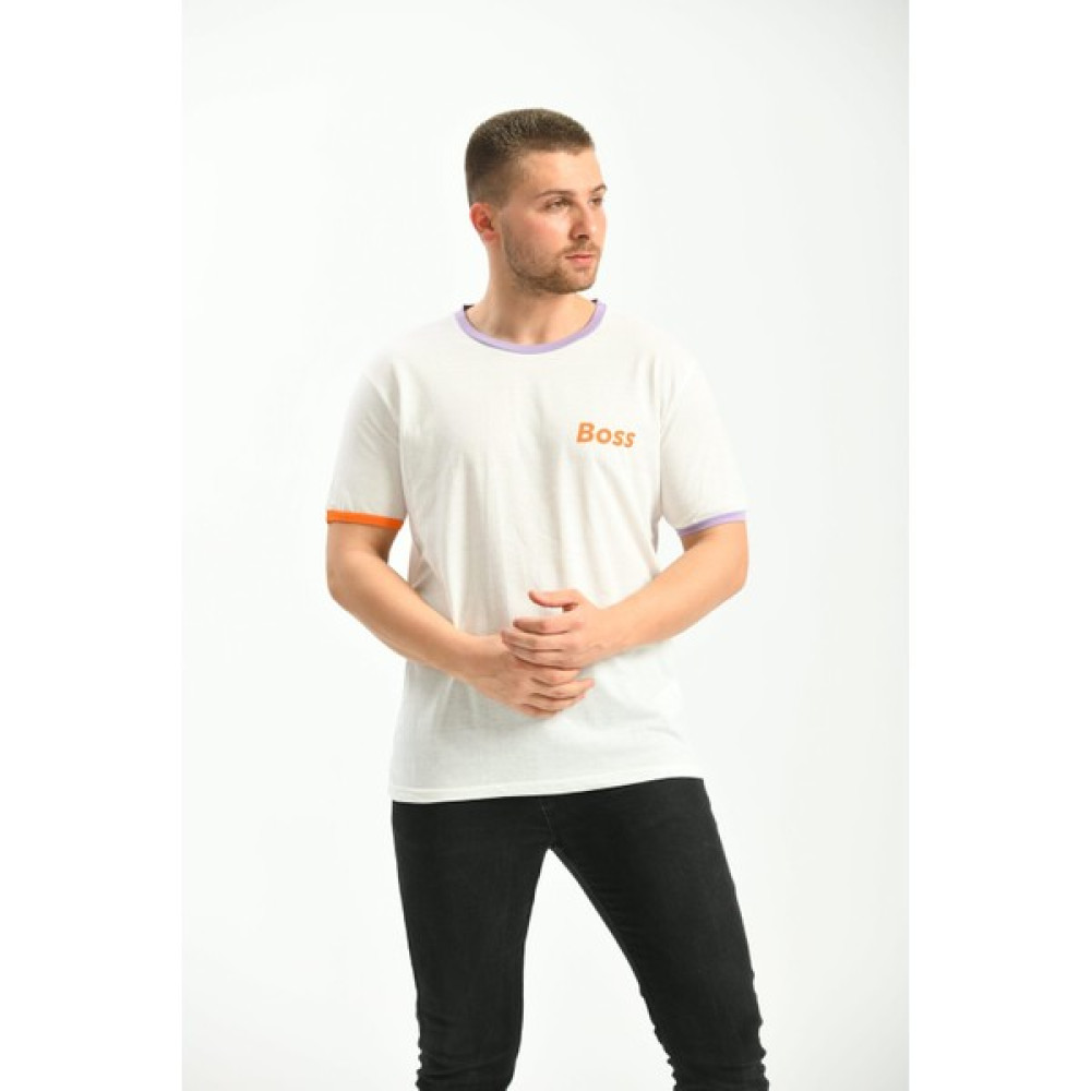 Moviment Beyaz Yaka Ve Kol Ucu Detaylı Regular Fit T-Shirt Erkek T-shirt Fiyatı