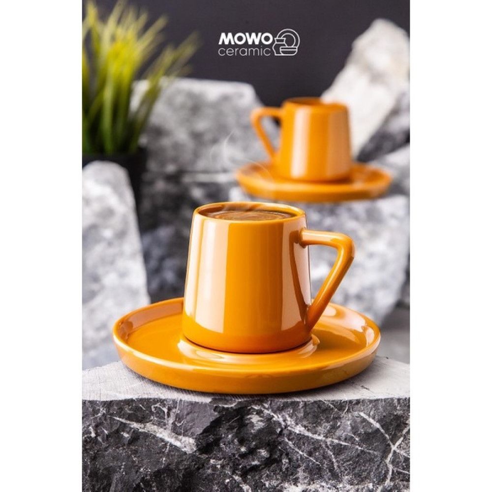 Mowo Home Aya El Yapımı Türk Kahvesi Espresso Fincanı Hardal Renk 2 Adet - 100 ml Fincan / Bardak / Kahve Takımı Fiyatı