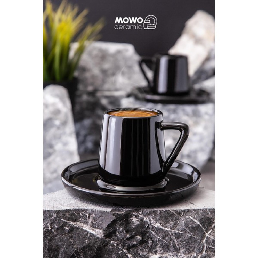 Mowo Home Aya El Yapımı Türk Kahvesi Espresso Fincanı Siyah Renk 2 Adet - 100 ml Fincan / Bardak / Kahve Takımı Fiyatı