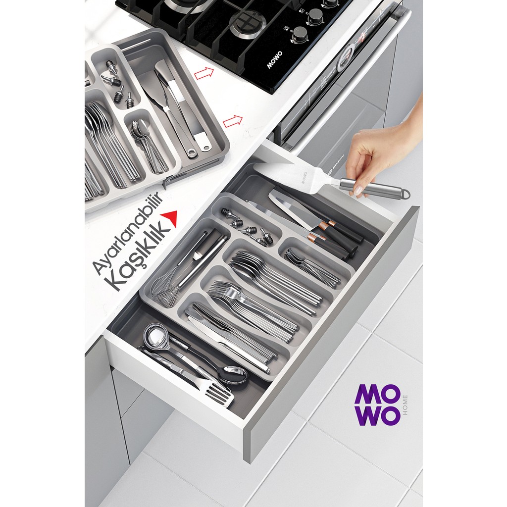 Mowo Home Çift Taraflı Uzayabilen Pratik Çekmece İçi Kaşıklık Organizer Diğer Fiyatı