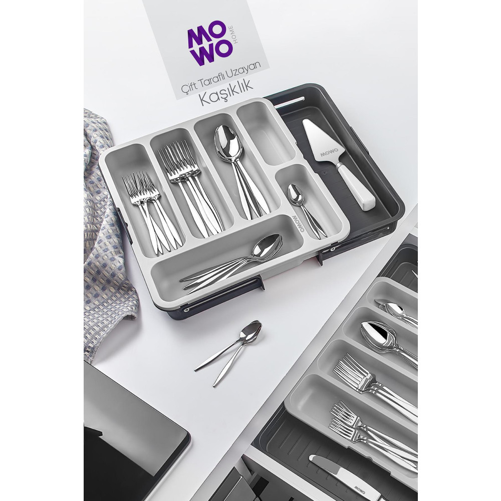 Mowo Home Çift Taraflı Uzayabilen Pratik Çekmece Içi Kaşıklık Organizer Mutfak Gereçleri Fiyatı