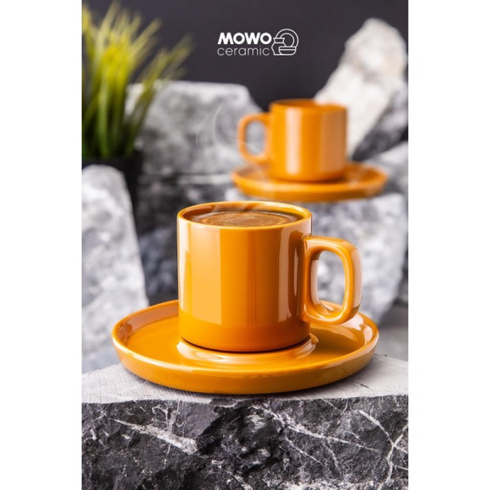 Mowo Home Hatsu El Yapımı Türk Kahvesi Espresso Fincanı Hardal Renk 2 Adet - 100 ml Fincan / Bardak / Kahve Takımı Fiyatı