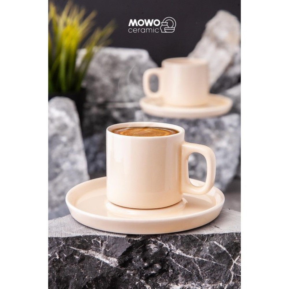 Mowo Home Hatsu El Yapımı Türk Kahvesi Espresso Fincanı Krem Renk 2 Adet - 100 ml Fincan / Bardak / Kahve Takımı Fiyatı