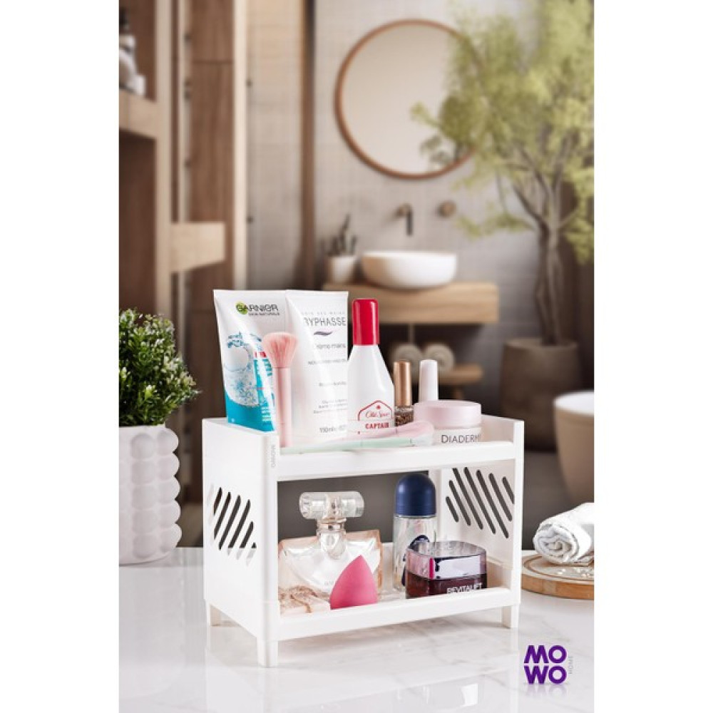 Mowo Home Minio 2 Katlı Makyaj Organizeri Düzenleyici, Banyo Organizer, Mini Raf Makyaj Fırça ve Aksesuarları Fiyatı