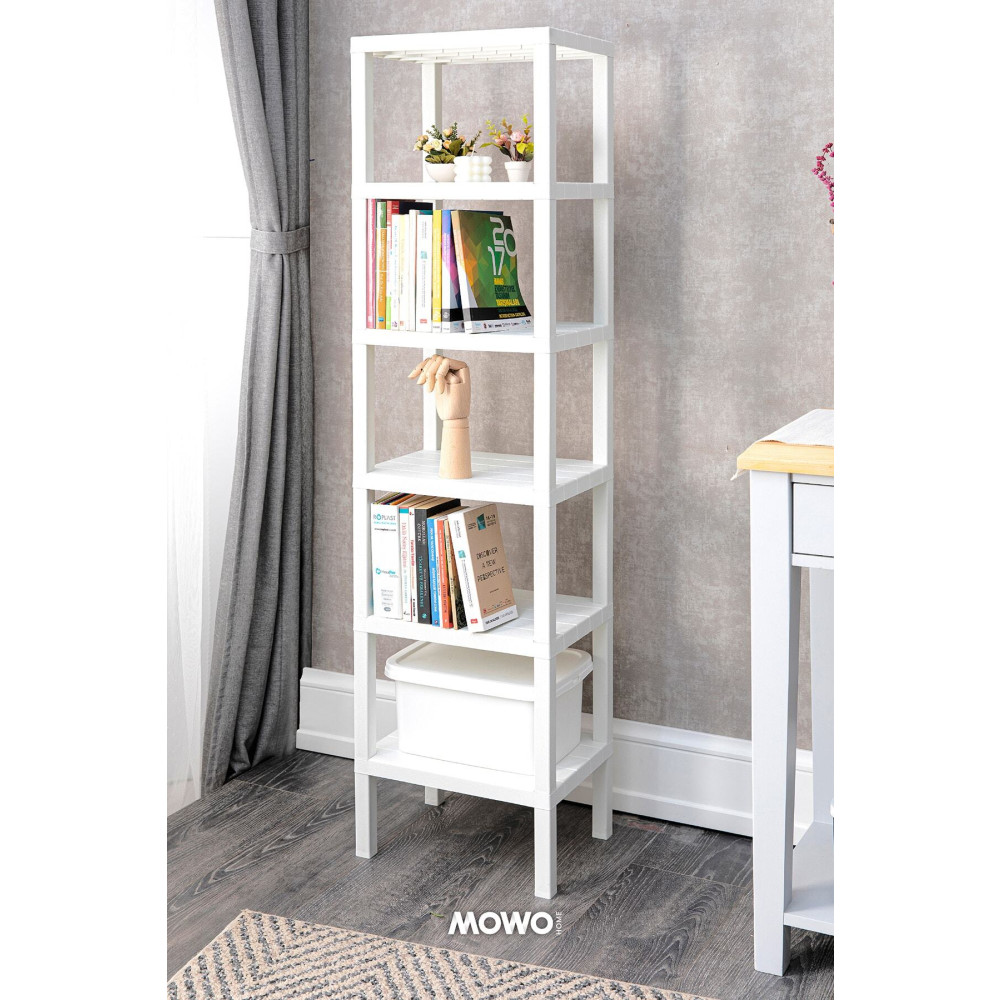 Mowo Home Shelf 6 Katlı Kitaplık Plastik Raf Ünitesi - Beyaz Kitaplık Fiyatı