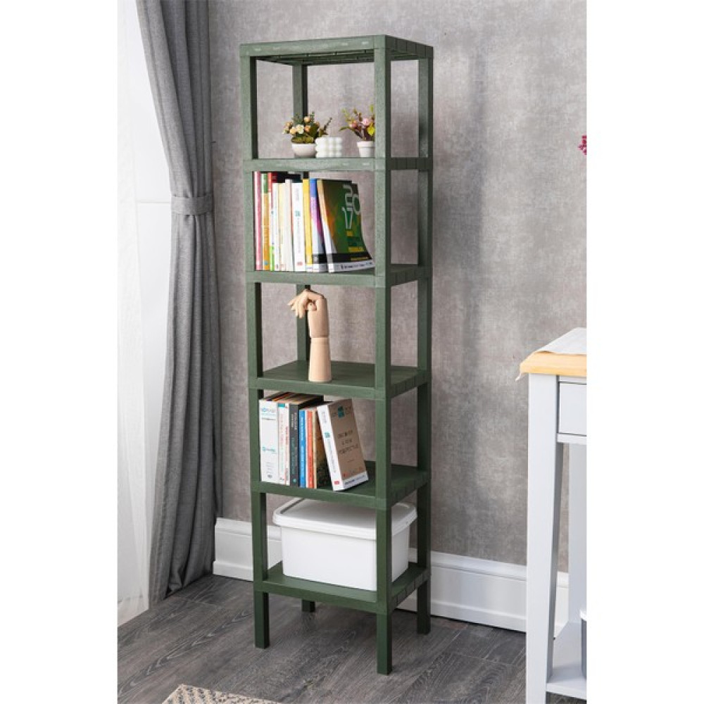 Mowo Home Shelf 6 Katlı Kitaplık Raf Ünitesi - Yeşil Kitaplık Fiyatı