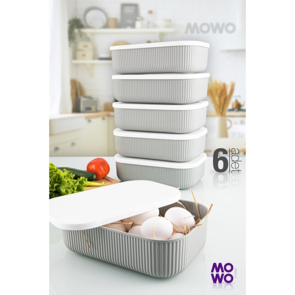 Mowo Home Trove 6 Adet 3.2 Lt (Gri) Mutfak Saklama Kabı Saklama Kapları Fiyatı