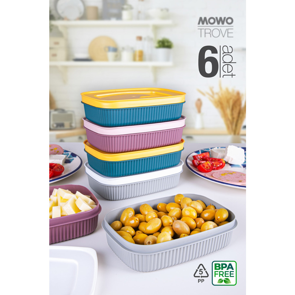 Mowo Home Trove Mini (mix) Kapaklı Kahvaltı Buzdolabı Kabı 600ml Saklama Kapları Fiyatı