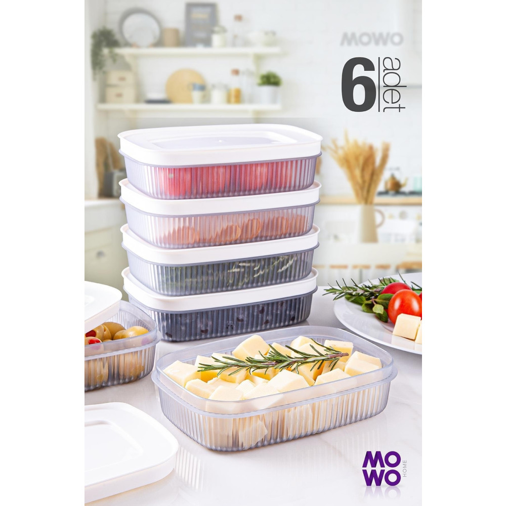 Mowo Home Trove Şeffaf+beyaz Plastik 600 Ml Kapaklı Kahvaltılık Ve Mutfak Buzdolabı Düzenleyici Saklama Kabı Saklama Kapları Fiyatı