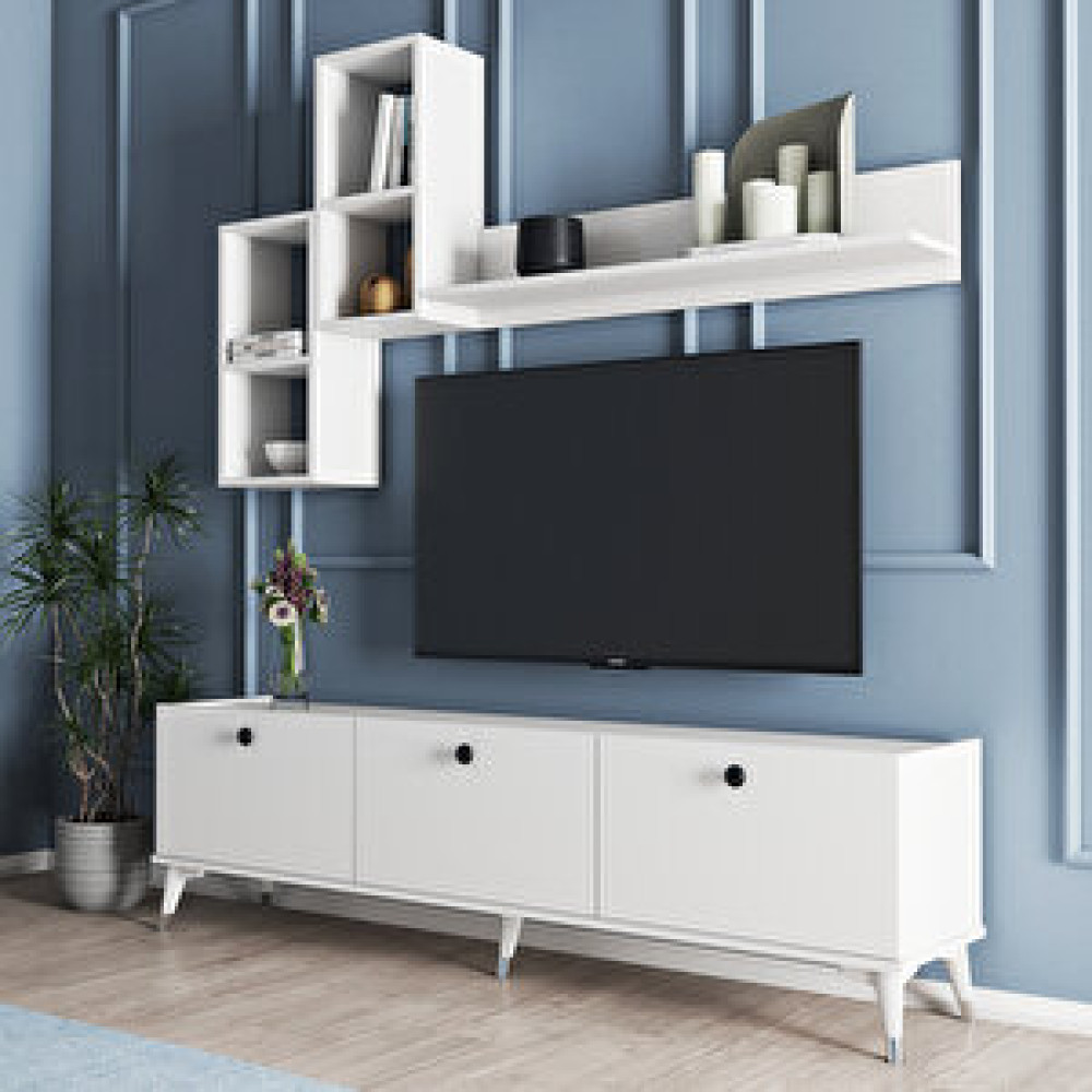 Moxen Mt1 Mira Duvar Raflı Tv Sehpası Tv Ünitesi / Sehpası Fiyatı