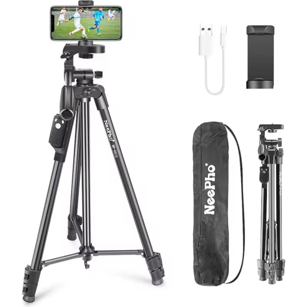 Moxti Profesyonel Kamera 150 cm Çantalı Tripot Telefon Tutucu Bluetooth Kumandalı Vlog Video Çekim Tripodu - Siyah TV Aksesuarları Fiyatı