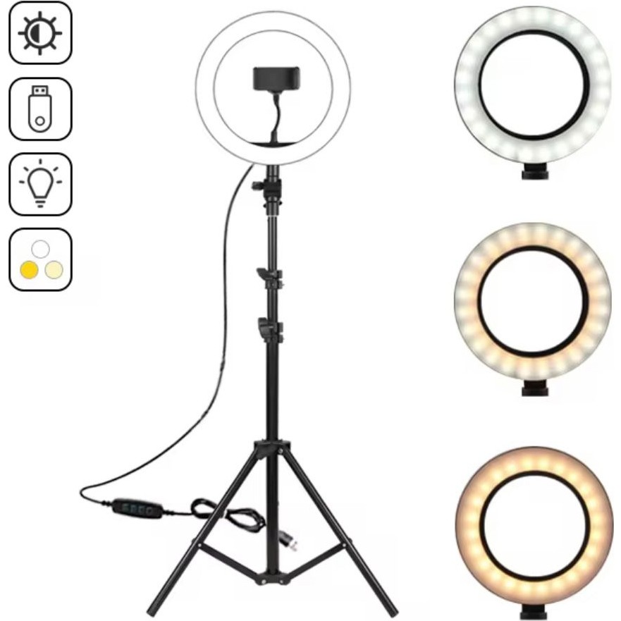 Moxti Ring Light LED Işıklı Tripod 10 Inç Halka Youtuber Tiktok Video Makyaj Işığı Ayaklı 10 Inç - Beyaz Diğer Fiyatı