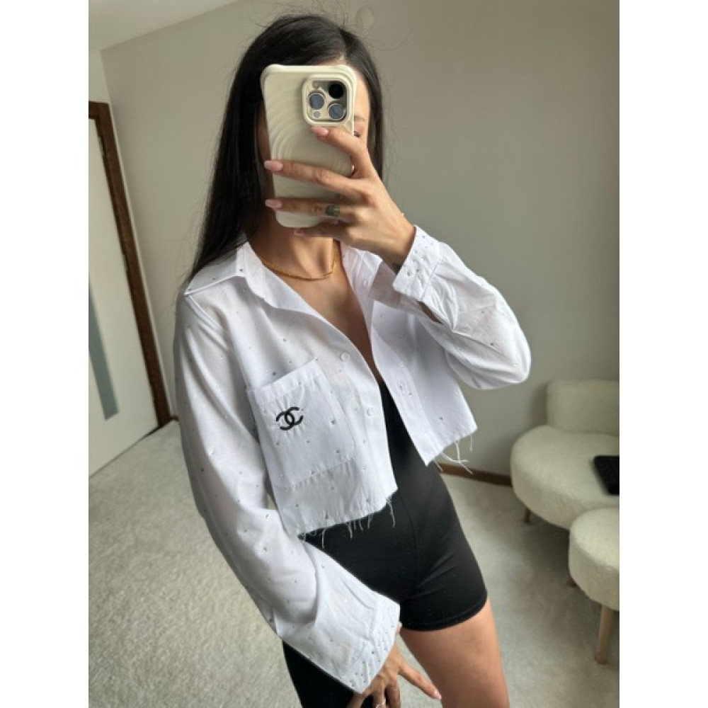Moy Store Chnll Beyaz Taşlı Tasarım Gömlek Kadın Gömlek Fiyatı