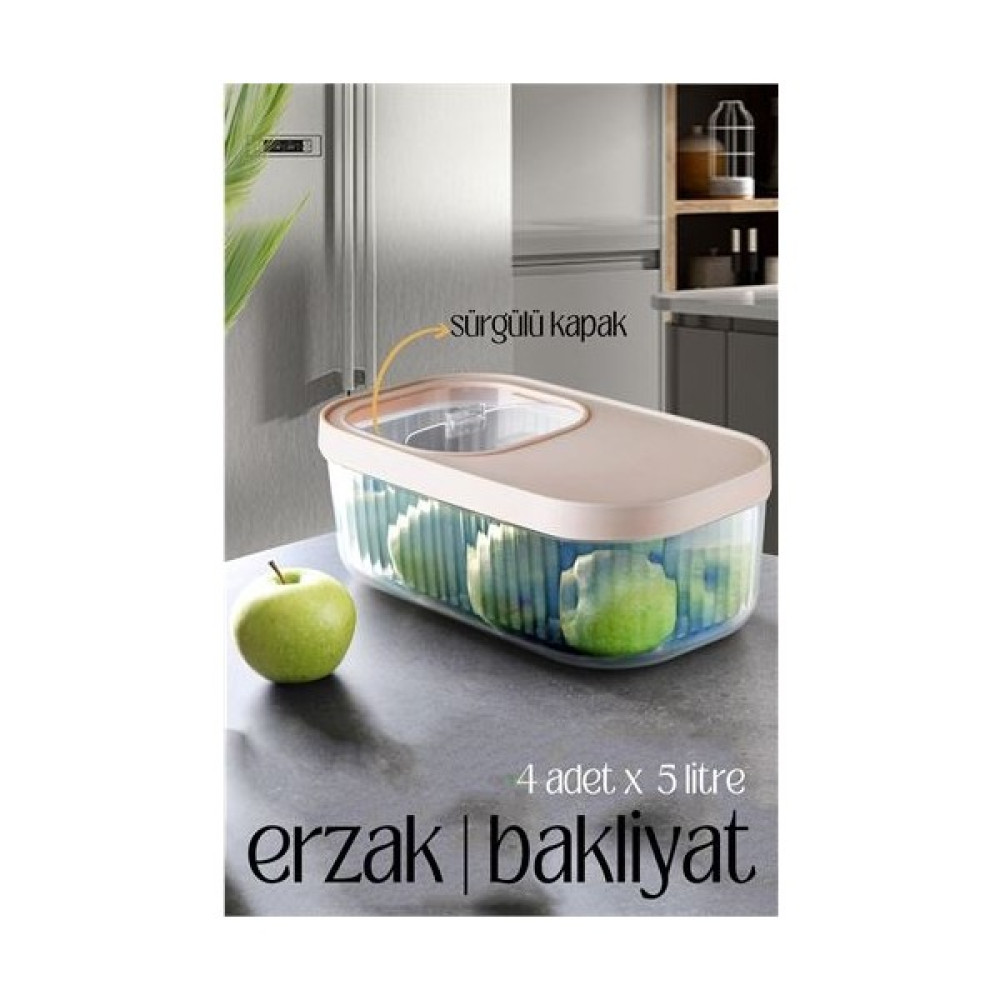 Moyka Bakliyat Kutusu Multibox Erzak Bakliyat Kutusu Sürgülü Kapak 5 Litre 4 Adet 718470 Saklama Kapları Fiyatı