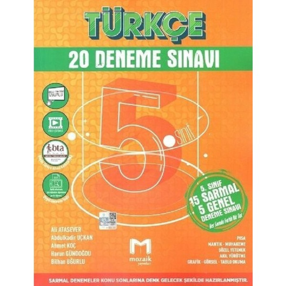 Mozaik Yayınları 5. Sınıf Türkçe 20 Li Deneme Türkçe Fiyatı
