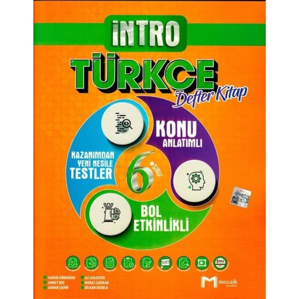 Mozaik Yayınları 6. Sınıf Türkçe İntro Defter Kitap Türkçe Fiyatı