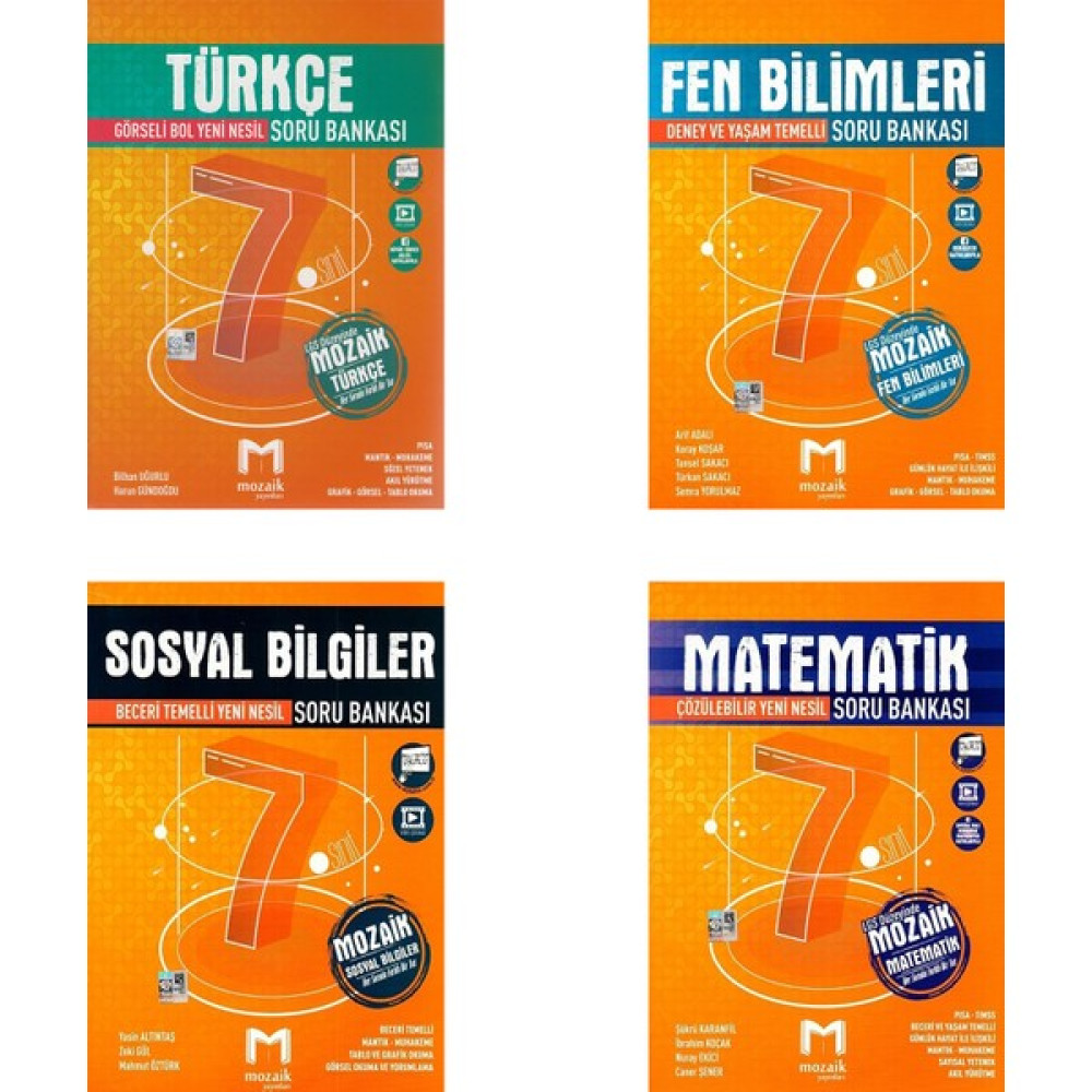 Mozaik Yayınları 7. Sınıf Soru Bankası Tüm Dersler Seti 4 Kitap Tüm Dersler Fiyatı
