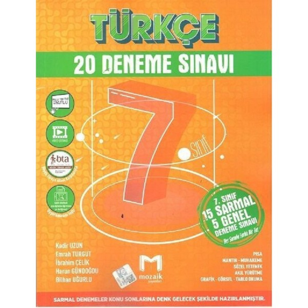 Mozaik Yayınları 7. Sınıf Türkçe 20 Li Deneme Türkçe Fiyatı
