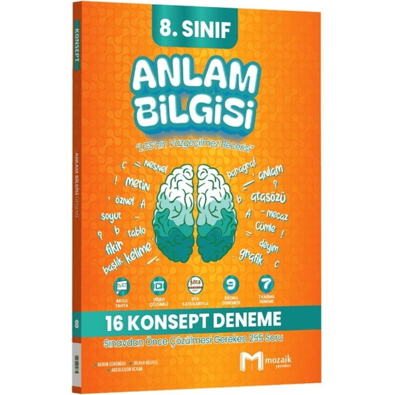 Mozaik Yayınları 8. Sınıf Anlam Bilgisi 16 Lı Konsept Deneme Tüm Dersler Fiyatı