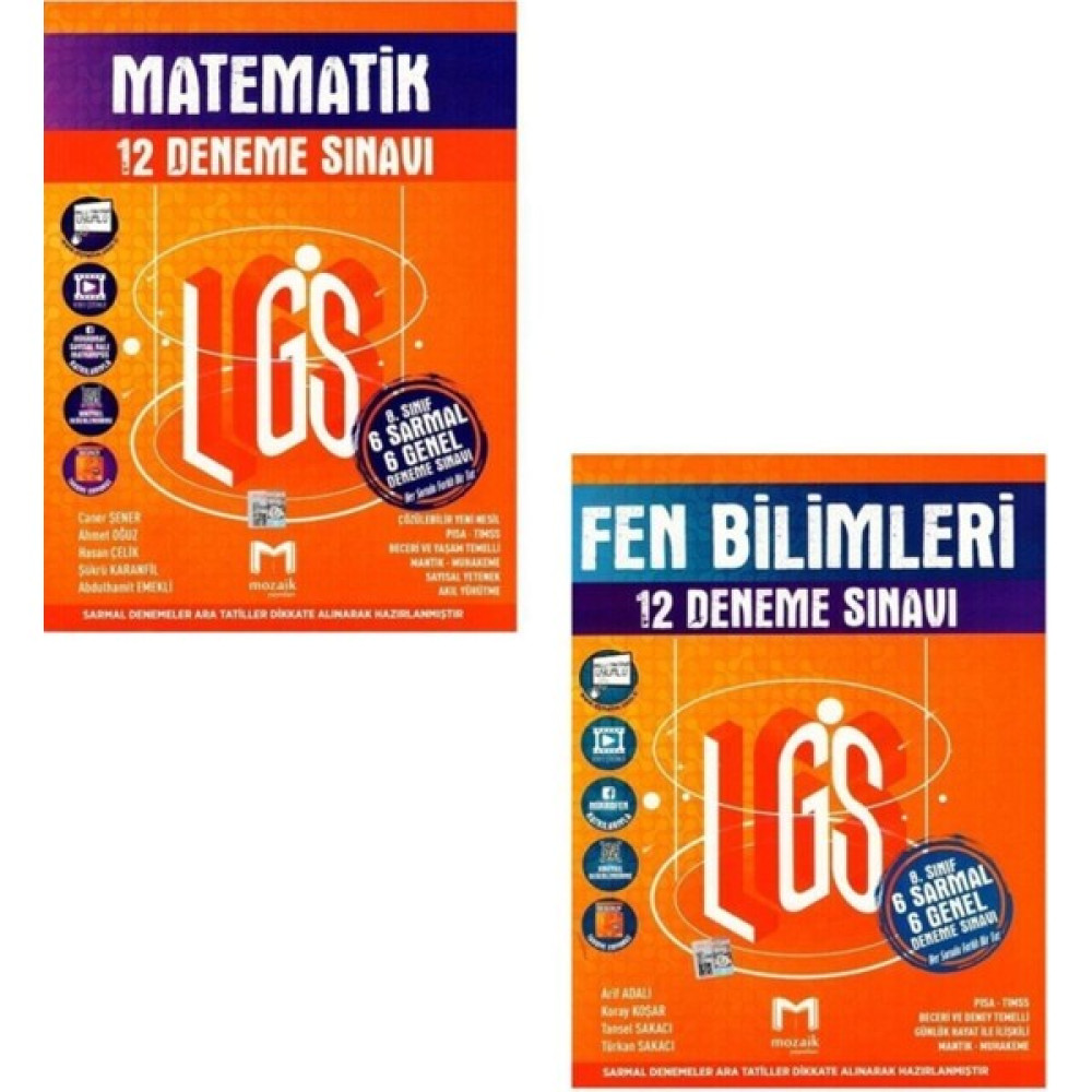 Mozaik Yayınları 8. Sınıf LGS Sayısal Deneme Seti Yeni 2021 Tüm Dersler Fiyatı