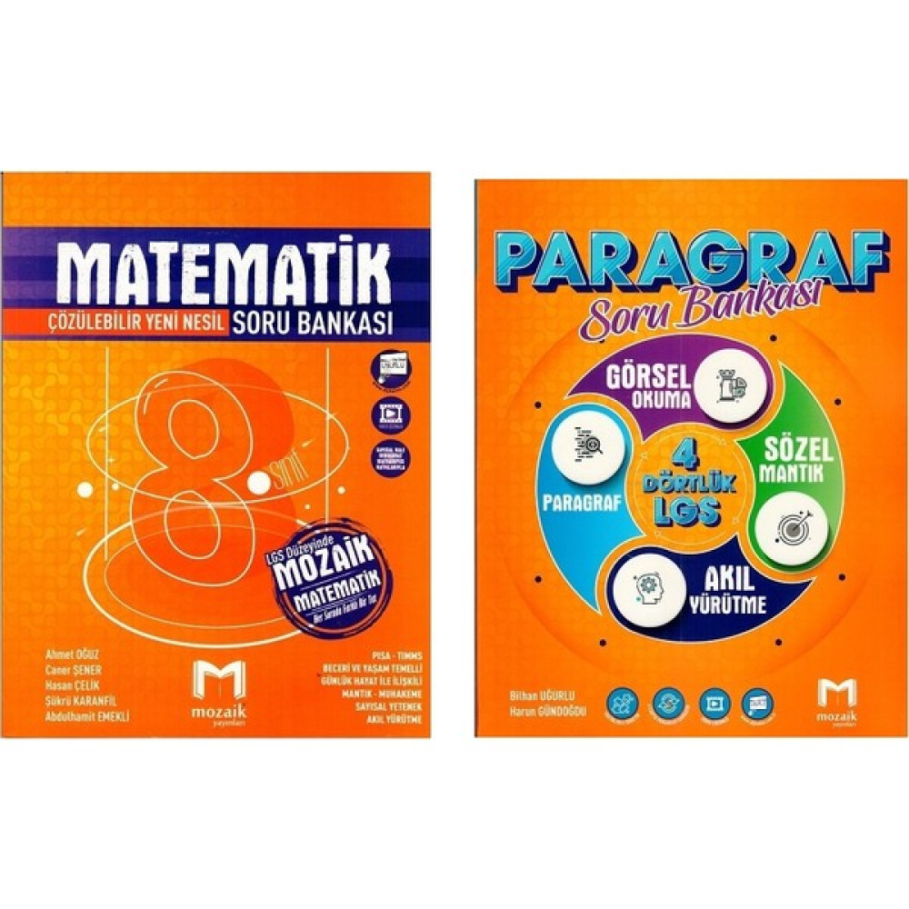 Mozaik Yayınları 8. Sınıf Mozaik S.B. Matematik & Paragraf Kaynak Kitapları Fiyatı