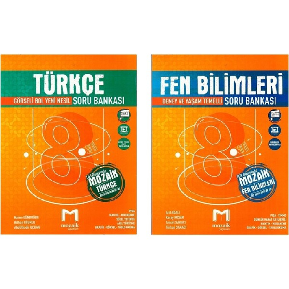 Mozaik Yayınları 8. Sınıf Mozaik S.B. Türkçe & Fen Bilimleri Kaynak Kitapları Fiyatı