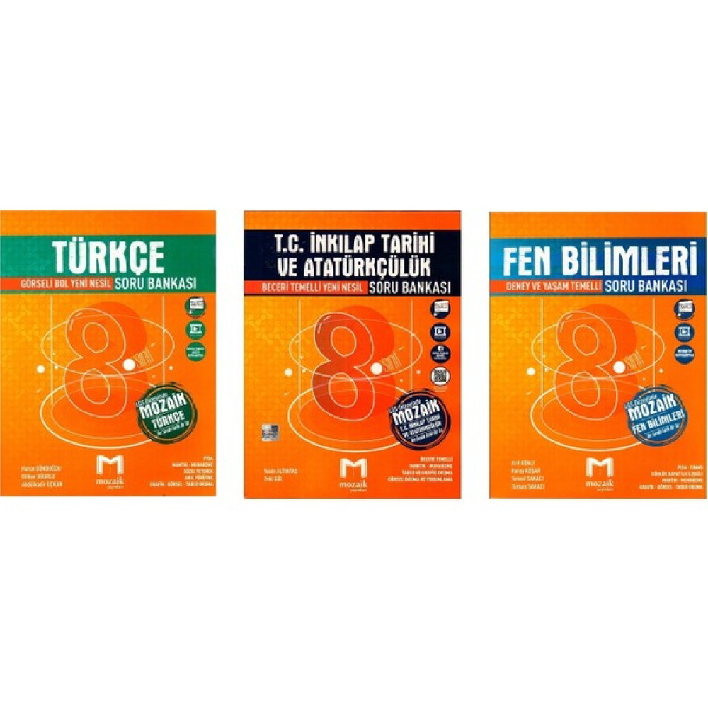 Mozaik Yayınları 8. Sınıf Mozaik S.B. Türkçe & Inkılap & Fen Kaynak Kitapları Fiyatı