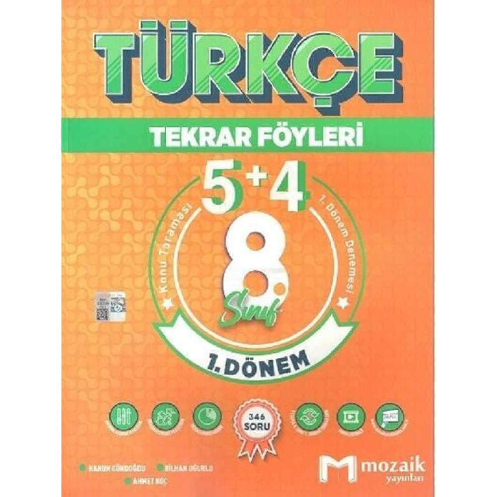 Mozaik Yayınları Mozaik Yayınları 8. Sınıf Türkçe 5 + 4 Tekrar Föyü Özel Baskı Kaynak Kitapları Fiyatı
