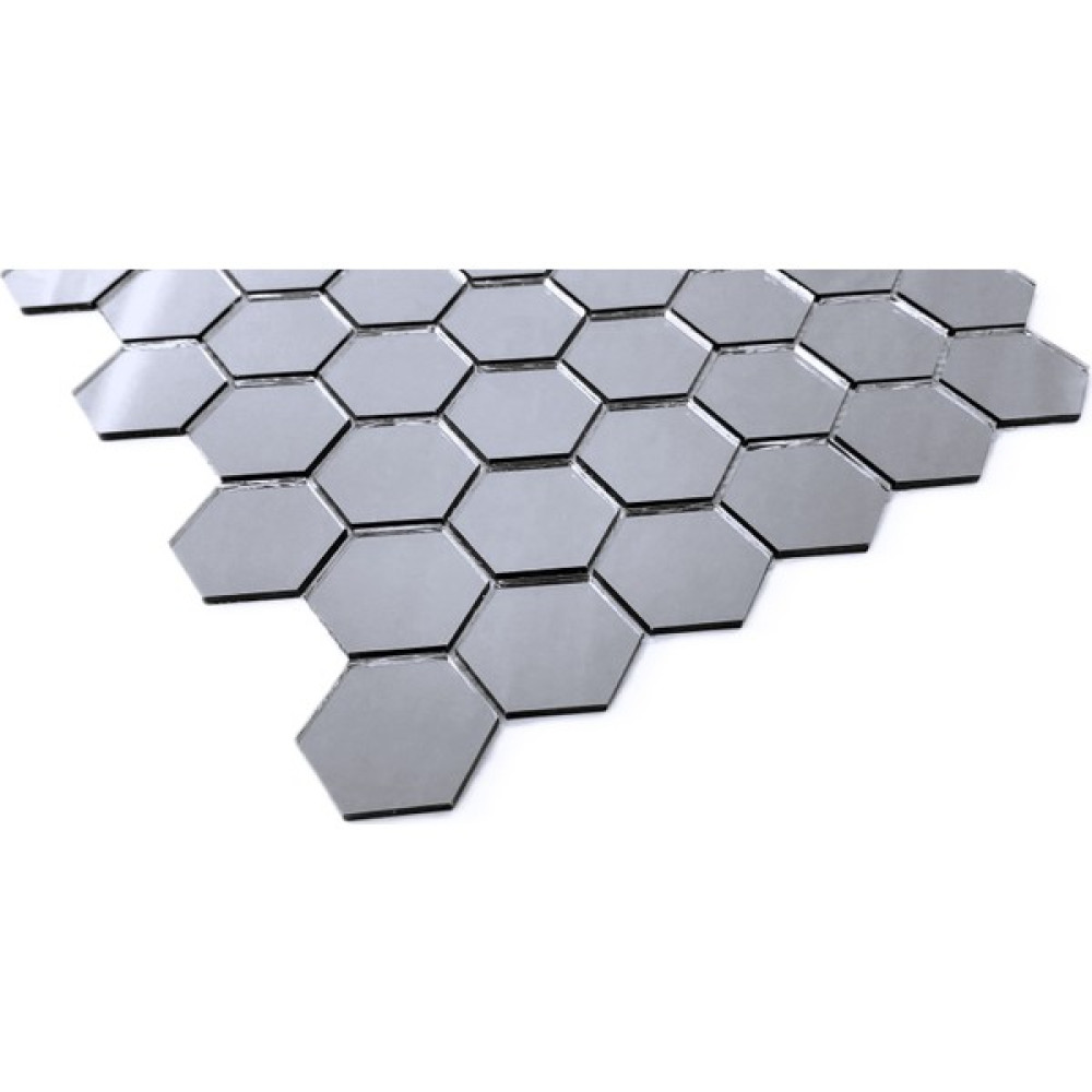 MozaiKristaL Mutfak Tezgah Arası ve İç Dekorasyon Uygulamaları İçin 48X4 mm Hegzagonal Füme Ayna Mozaik. ( 1 m2 fiyatıdır ) Yer / Yüzey Kaplamaları Fiyatı