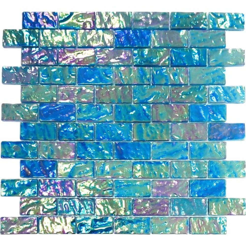 MozaiKristaL Tüm Yüzeyler Için 23X48 mm Parlak Turkuaz Kristal Cam Mozaik ( 1 Koli = 1 m2 Fiyatıdır ) Yer / Yüzey Kaplamaları Fiyatı