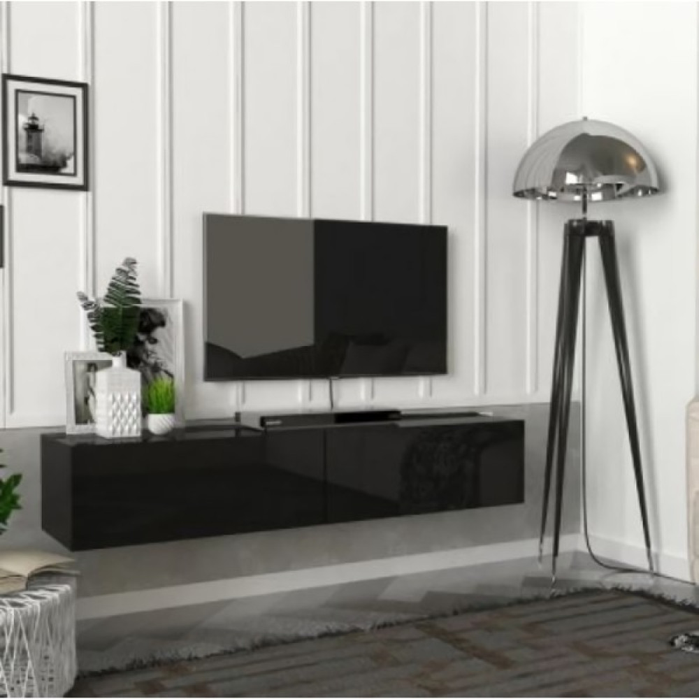 Mozide Black Loft Tv Ünitesi - Siyah Tv Ünitesi / Sehpası Fiyatı