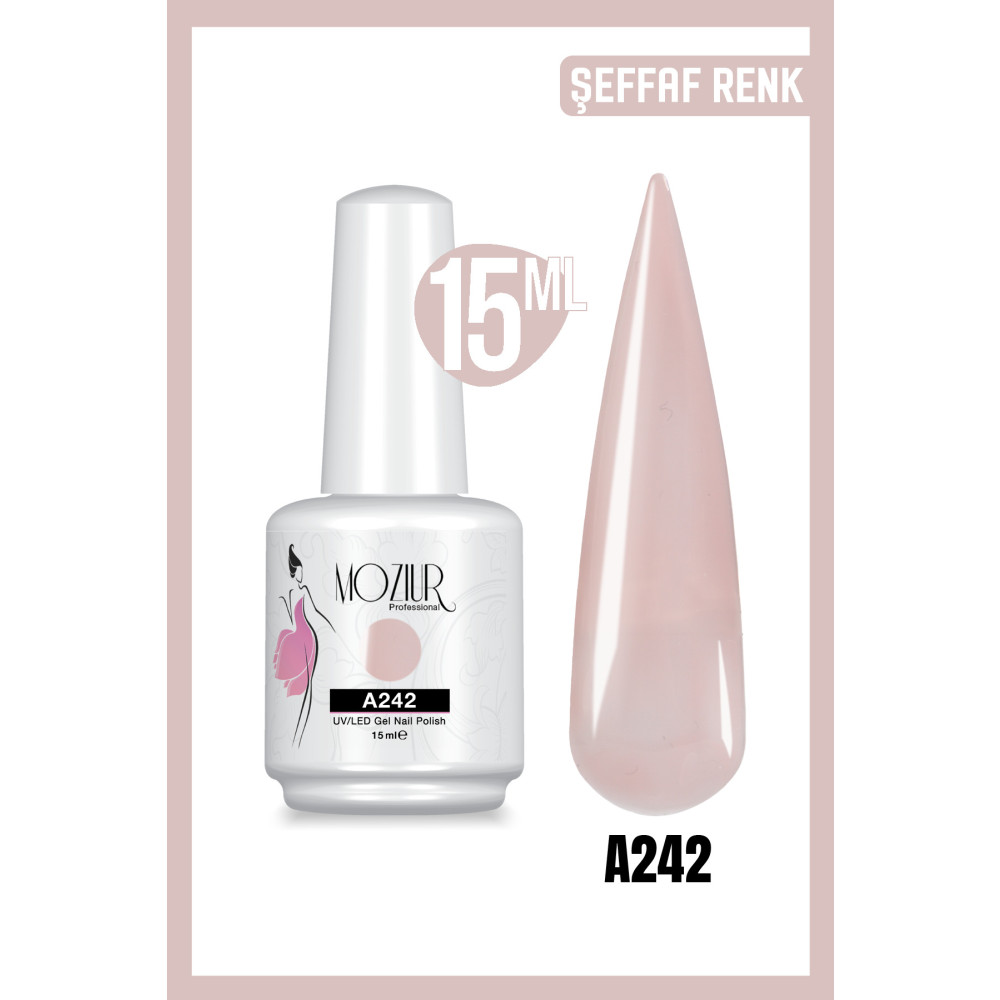 MOZIUR A242 (ŞEFFAF RENK) Uv Led Kalıcı Oje 15ml Oje Fiyatı