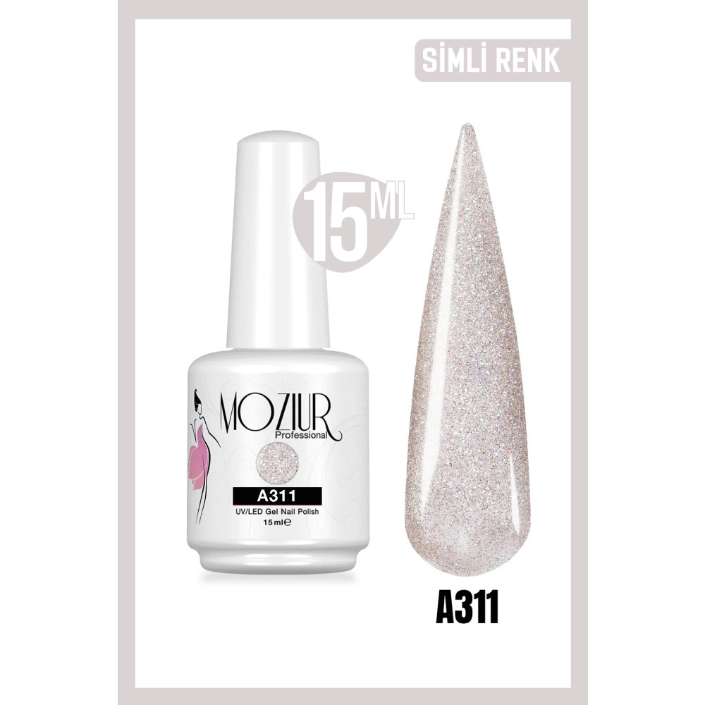 MOZIUR A311 (SİMLİ RENK) Uv Led Kalıcı Oje 15ml Oje Fiyatı