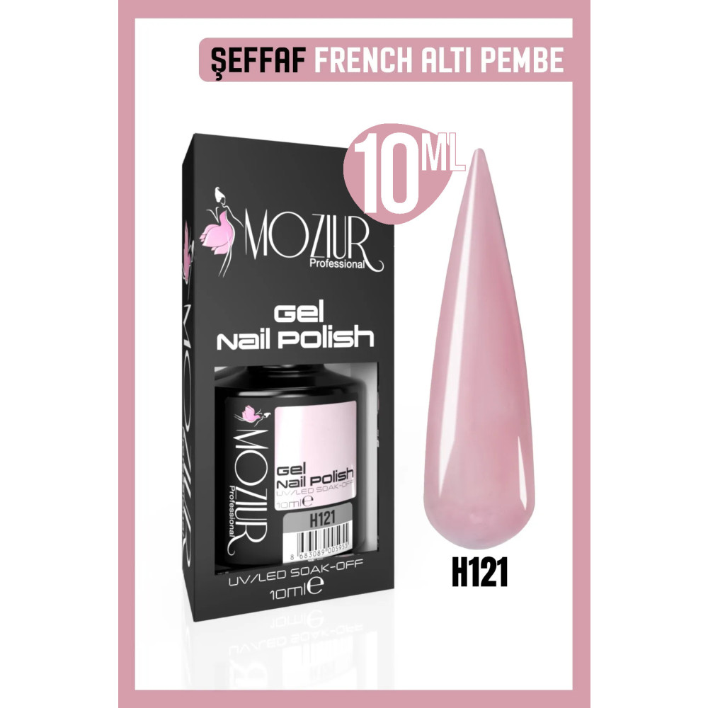 MOZIUR H121 Uv Led Kalıcı Oje 10ml (FRENCH ALTI ŞEFFAF PEMBE) Oje Fiyatı