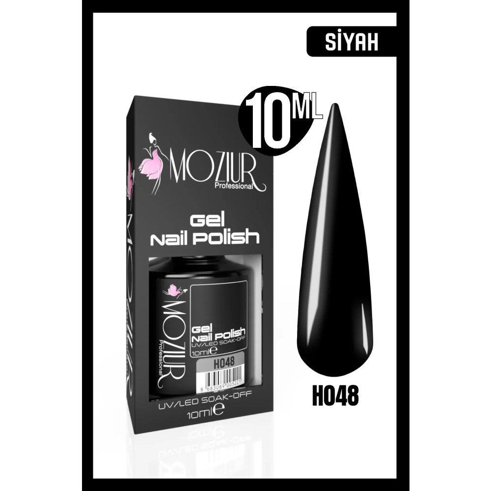 MOZIUR Kalıcı Oje Uv Led H048 (SİYAH) 10ml Oje Fiyatı