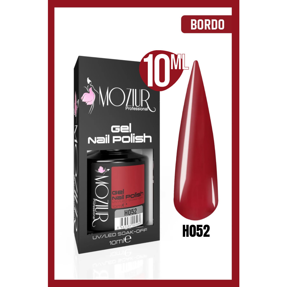 MOZIUR Kalıcı Oje Uv Led H052 (BORDO) 10ml - Yılbaşı Gecesi Özel Koleksiyonu Oje Fiyatı
