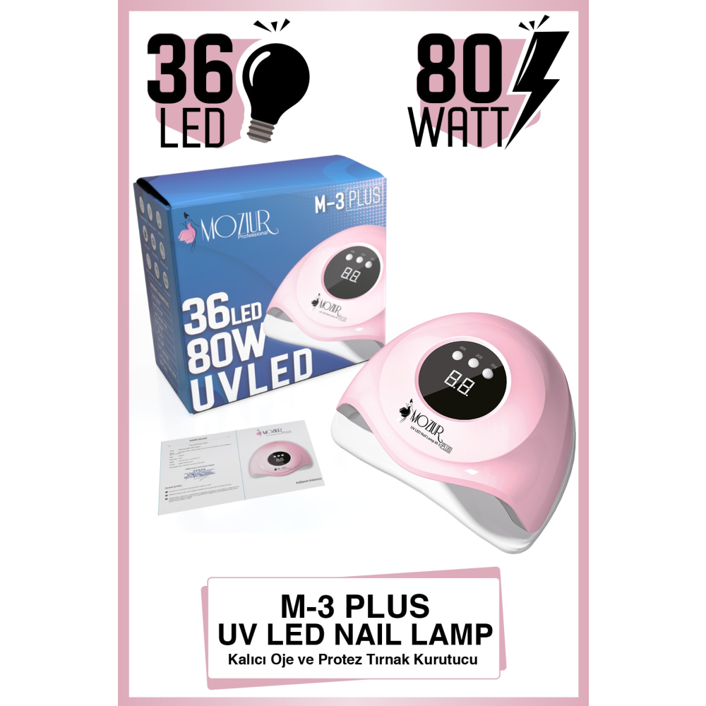 MOZIUR M-3 Plus 36 Led 80w Uv Led Kalıcı Oje Ve Protez Tırnak Kurutucu Makyaj Ürünleri Fiyatı