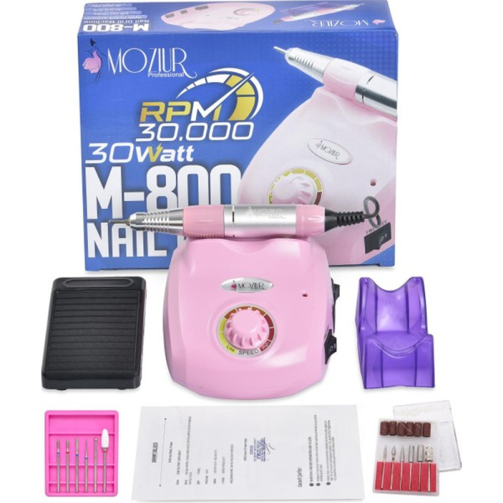 Mozıur M-800 Elektrikli Tırnak Törpüsü Makinesi 30W 30.000 Rpm - Pembe Manikür / Pedikür Malzemeleri ve Setleri Fiyatı