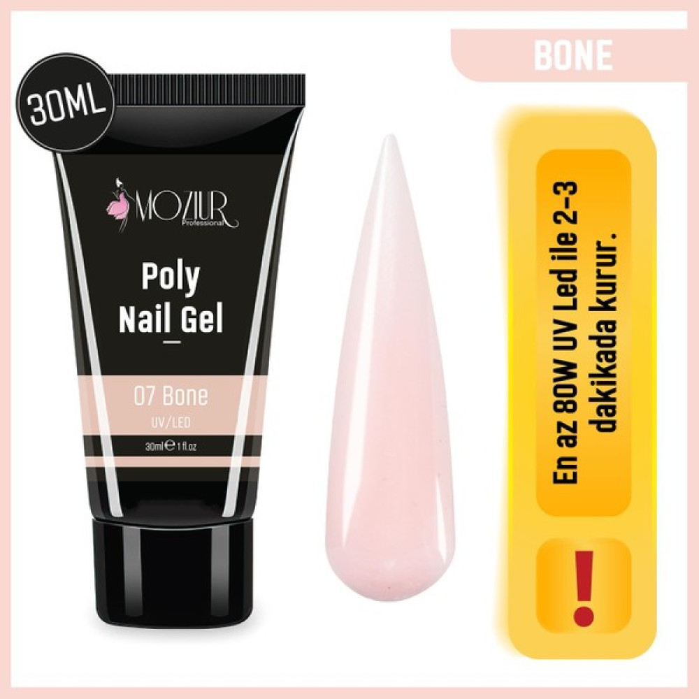 MOZIUR Uv/Led Poly Jel 30ml - Bone Oje Fiyatı
