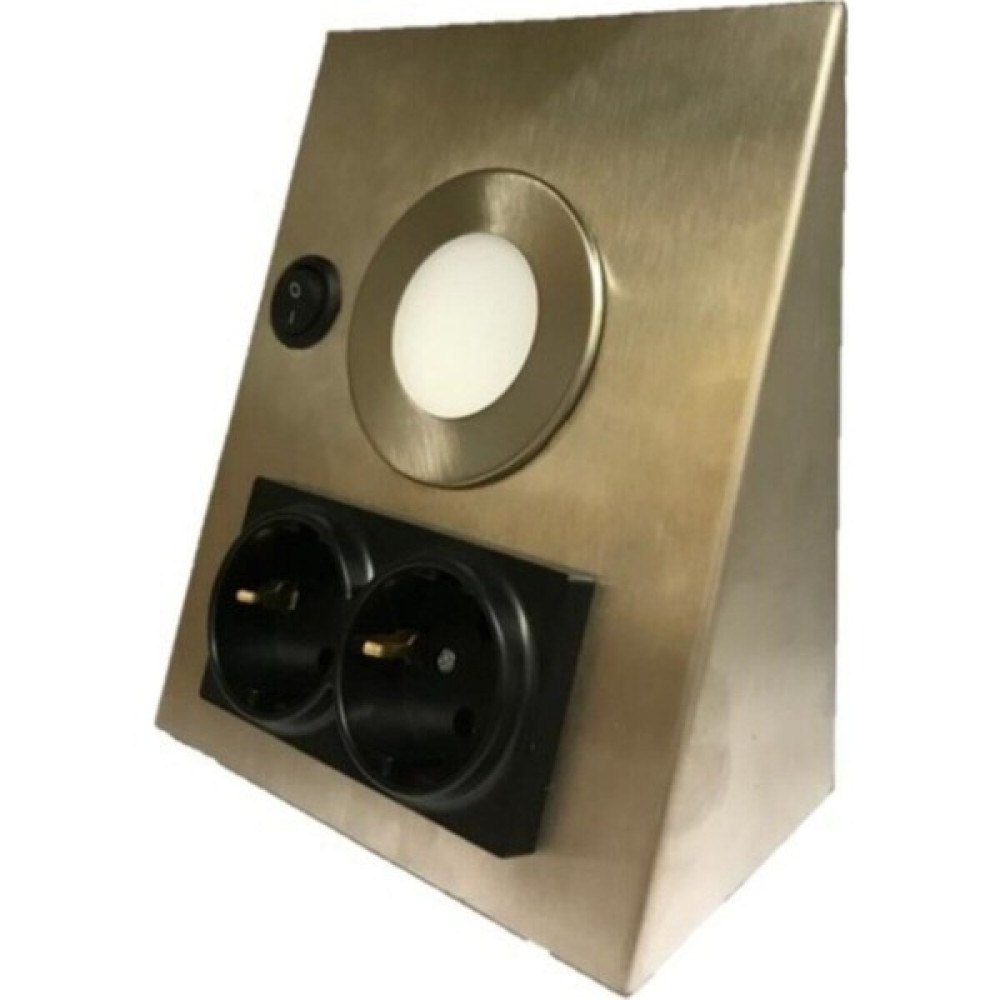 Mpm Mutfak Tezgah Altı 3W LED Aydınlatma Beyaz Işık Çift Priz Inox Renk Metal Prizler Fiyatı