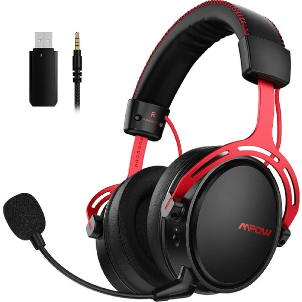 Mpow Air II Kablo Üzeri Kontrollü 3D Surround Kablosuz Oyuncu Kulaklığı PC/PS4/Xbox One/Switch Kırmızı Kulak Üstü Kulaklık Fiyatı