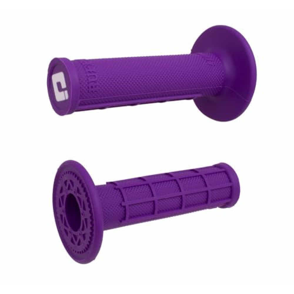 MPP+ ODI Ruffian Half Waffle MX Motorcycle Dirtbike E-Bike Medium Compound Rubber Grips Purple for Twist Throttle Made in The USA