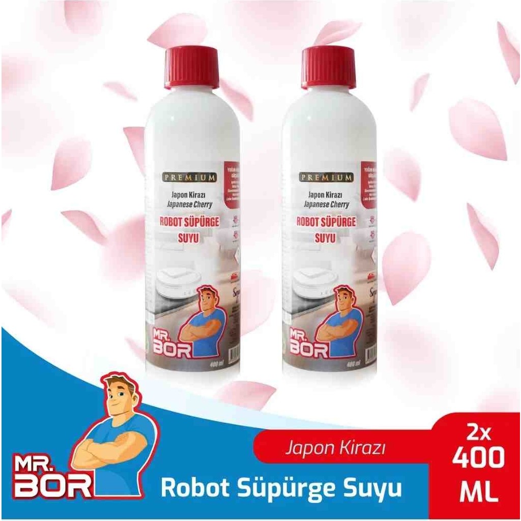 Mr. Bor Akıllı Robot Süpürge Suyu 400 ml Japon Kirazı x 2 Adet Robot Süpürgeler Fiyatı