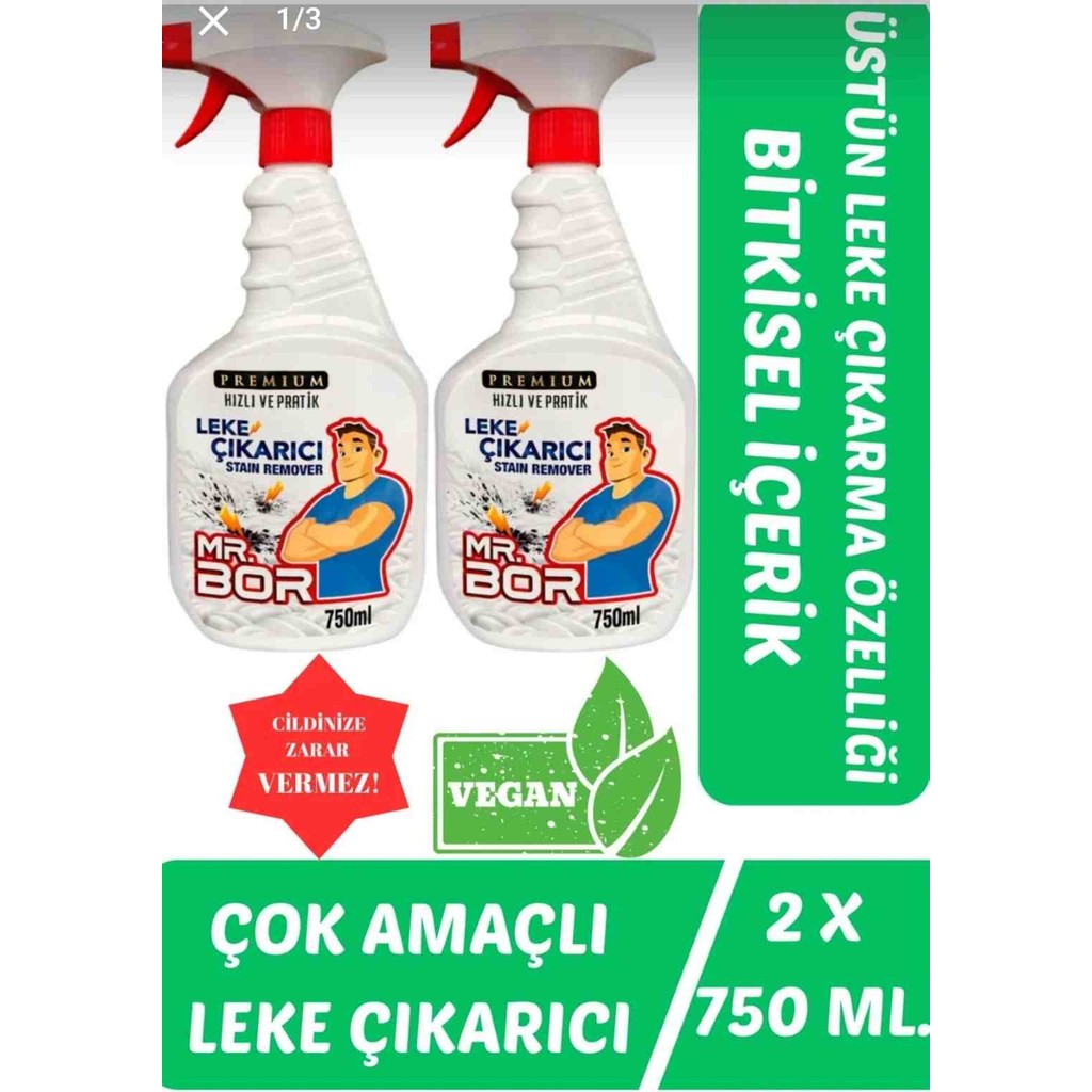 Mr. Bor Premium Leke Çözücü Çok Amaçlı Formül 750ML x 2 Adet Diğer Fiyatı