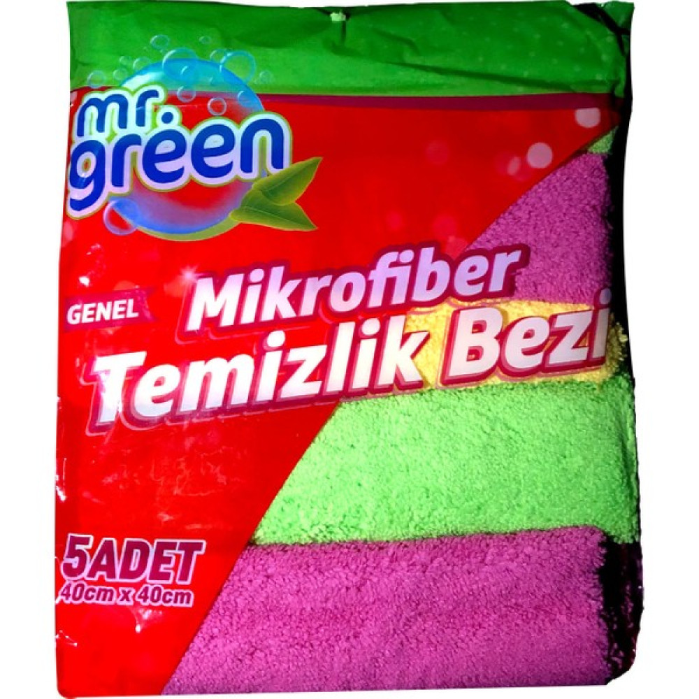 Mr. Green Mr.green Mikrofiber Temizlik Bezi 5 Li 40X40CM Temizlik Malzemeleri Fiyatı
